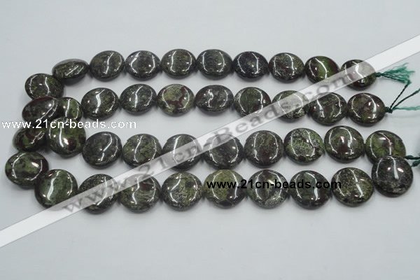 CDB209 15.5 inches 20mm flat round natural dragon blood jasper beads