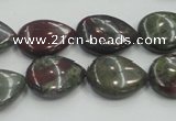CDB216 15.5 inches 13*18mm flat teardrop natural dragon blood jasper beads