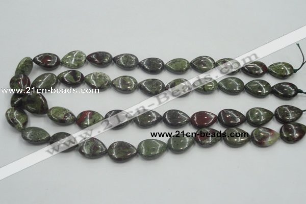 CDB216 15.5 inches 13*18mm flat teardrop natural dragon blood jasper beads