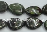 CDB217 15.5 inches 15*20mm flat teardrop natural dragon blood jasper beads