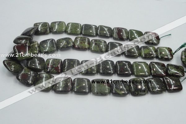 CDB221 15.5 inches 20*20mm square natural dragon blood jasper beads