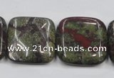 CDB222 15.5 inches 25*25mm square natural dragon blood jasper beads