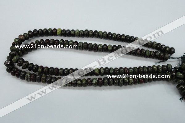 CDB234 15.5 inches 6*10mm rondelle natural dragon blood jasper beads