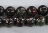 CDB254 15.5 inches 14mm round natural dragon blood jasper beads