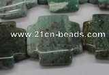 CDB30 15.5 inches 25*25mm cross new dragon blood jasper beads