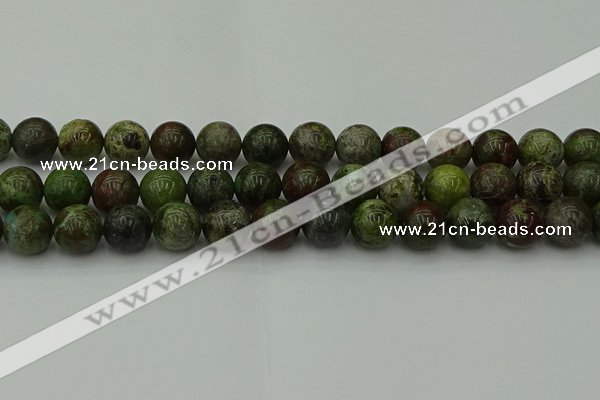 CDB305 15.5 inches 14mm round dragon blood jasper beads wholesale