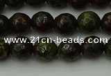 CDB311 15.5 inches 6mm faceted round dragon blood jasper beads