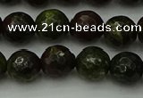 CDB312 15.5 inches 8mm faceted round dragon blood jasper beads