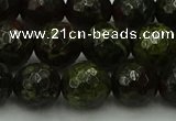 CDB314 15.5 inches 12mm faceted round dragon blood jasper beads