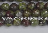 CDB321 15.5 inches 6mm faceted round dragon blood jasper beads