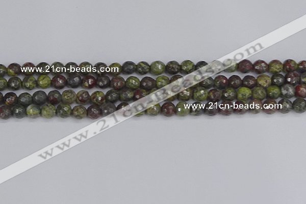 CDB321 15.5 inches 6mm faceted round dragon blood jasper beads