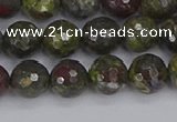 CDB322 15.5 inches 8mm faceted round dragon blood jasper beads