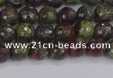 CDB329 15.5 inches 6mm faceted round A grade dragon blood jasper beads