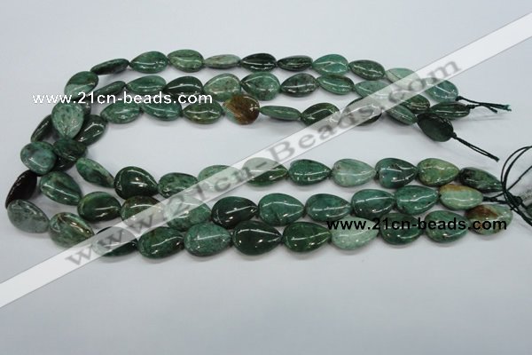 CDB33 15.5 inches 13*18mm flat teardrop new dragon blood jasper beads