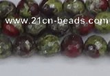 CDB330 15.5 inches 8mm faceted round A grade dragon blood jasper beads