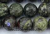 CDB356 15 inches 8mm faceted round dragon blood jasper beads