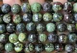 CDB364 15 inches 12mm faceted round dragon blood jasper beads