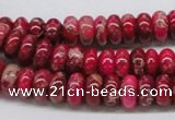 CDE07 15.5 inches 5*10mm rondelle dyed sea sediment jasper beads