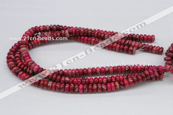 CDE07 15.5 inches 5*10mm rondelle dyed sea sediment jasper beads