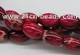 CDE09 15.5 inches 10*14mm rice dyed sea sediment jasper beads