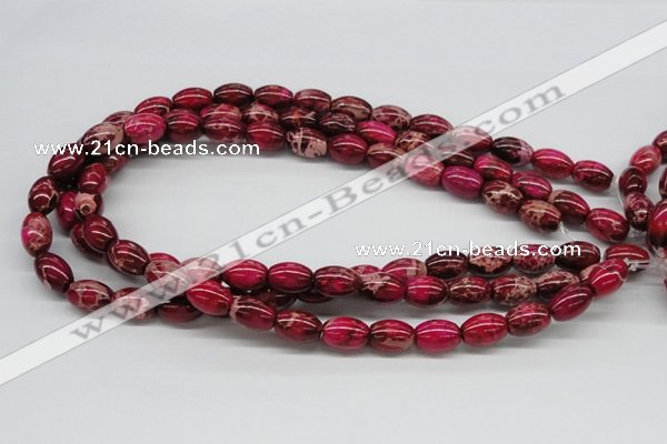 CDE09 15.5 inches 10*14mm rice dyed sea sediment jasper beads