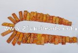 CDE1001 Top drilled 9*15mm - 10*45mm sticks sea sediment jasper beads