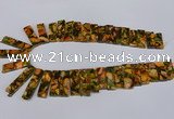 CDE1008 Top drilled 9*15mm - 10*45mm sticks sea sediment jasper beads