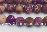 CDE1020 15.5 inches 4mm round matte sea sediment jasper beads