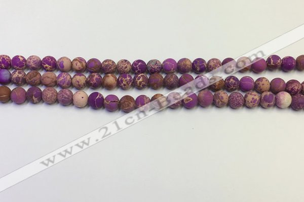 CDE1020 15.5 inches 4mm round matte sea sediment jasper beads