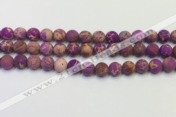 CDE1022 15.5 inches 8mm round matte sea sediment jasper beads