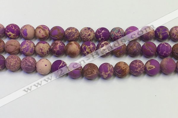 CDE1023 15.5 inches 10mm round matte sea sediment jasper beads