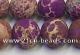 CDE1024 15.5 inches 12mm round matte sea sediment jasper beads