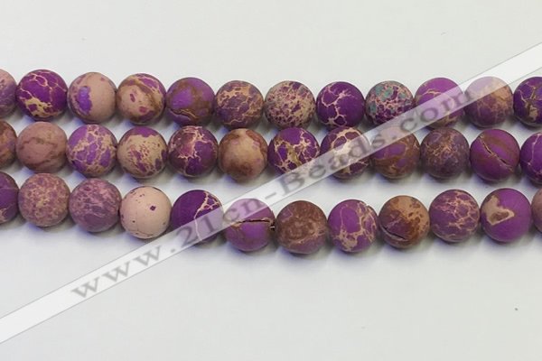 CDE1024 15.5 inches 12mm round matte sea sediment jasper beads