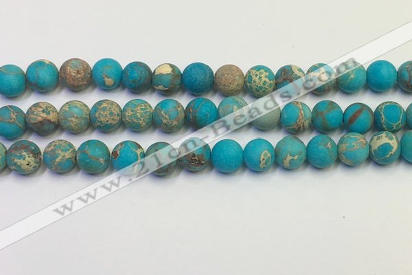 CDE1028 15.5 inches 10mm round matte sea sediment jasper beads