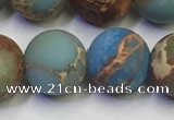 CDE1034 15.5 inches 12mm round matte sea sediment jasper beads