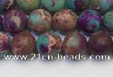 CDE1035 15.5 inches 4mm round matte sea sediment jasper beads