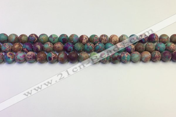 CDE1035 15.5 inches 4mm round matte sea sediment jasper beads