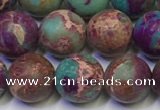 CDE1037 15.5 inches 8mm round matte sea sediment jasper beads