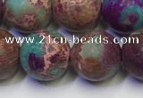 CDE1038 15.5 inches 10mm round matte sea sediment jasper beads