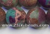 CDE1039 15.5 inches 12mm round matte sea sediment jasper beads