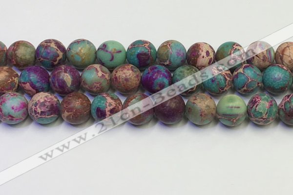 CDE1039 15.5 inches 12mm round matte sea sediment jasper beads