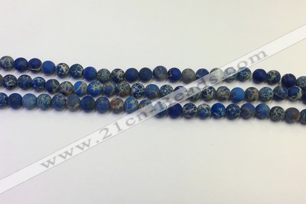 CDE1040 15.5 inches 4mm round matte sea sediment jasper beads