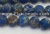 CDE1041 15.5 inches 6mm round matte sea sediment jasper beads