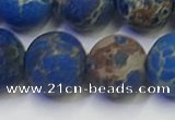 CDE1044 15.5 inches 12mm round matte sea sediment jasper beads