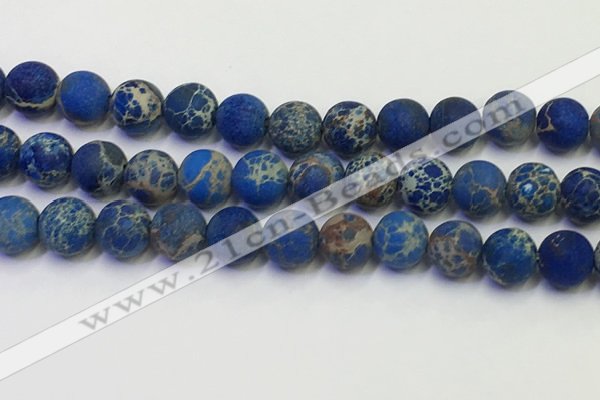 CDE1044 15.5 inches 12mm round matte sea sediment jasper beads