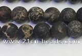 CDE1045 15.5 inches 4mm round matte sea sediment jasper beads