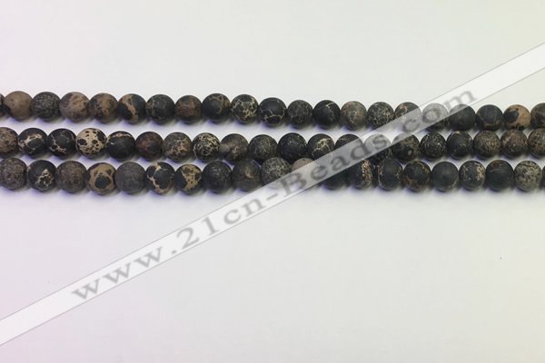 CDE1045 15.5 inches 4mm round matte sea sediment jasper beads