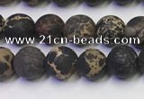 CDE1046 15.5 inches 6mm round matte sea sediment jasper beads