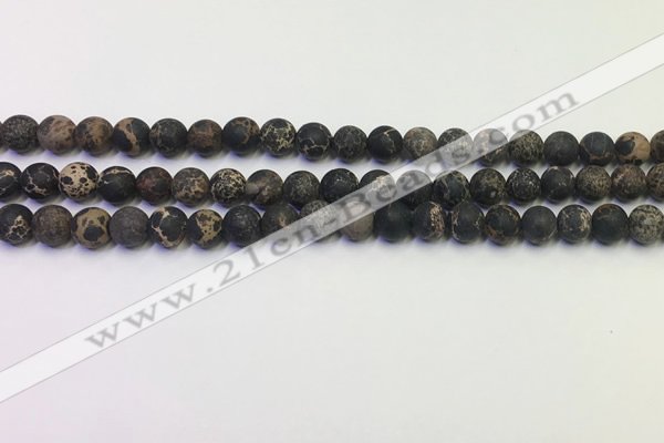 CDE1046 15.5 inches 6mm round matte sea sediment jasper beads