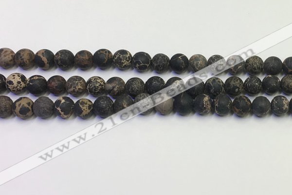 CDE1047 15.5 inches 8mm round matte sea sediment jasper beads